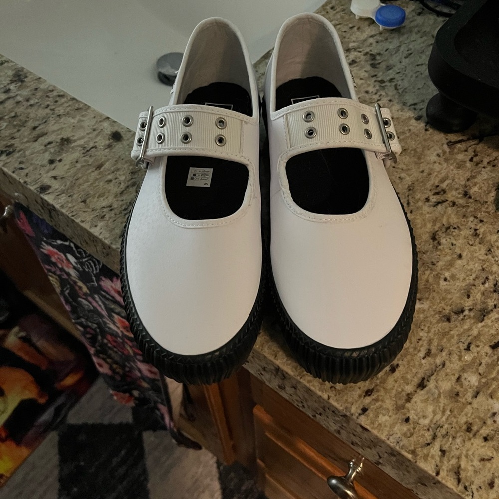 Vans White Mary Jane creepers